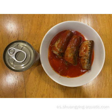 Alimentos saludables 125gx50tins sardinas enlatadas en salsa de tomate